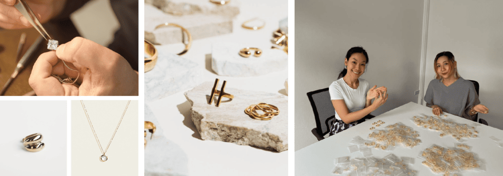 Deepwear's jewelry team and some Sustainable Jewelry samples