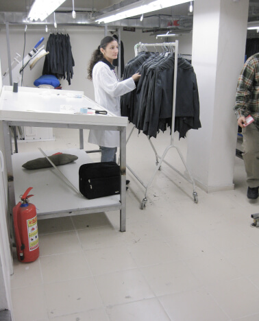 Garment samples being checked