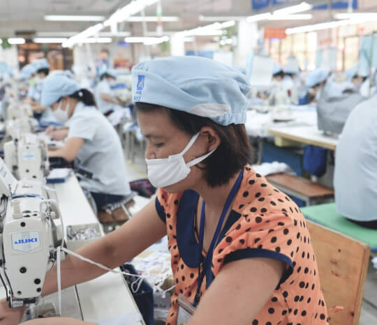 Women working in Thailand garment manufacturing company